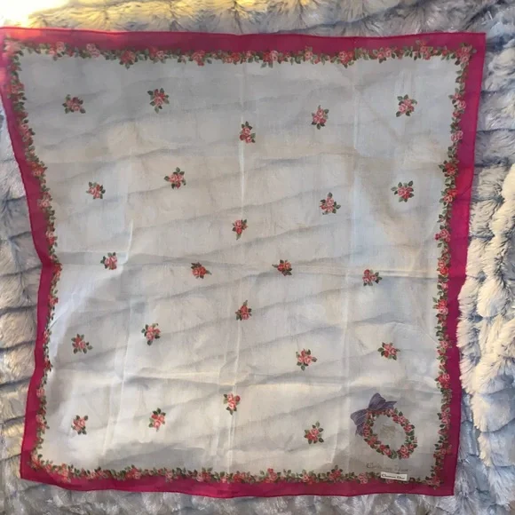 vintage Christian Dior floral handkerchief. - Picture 1 of 7